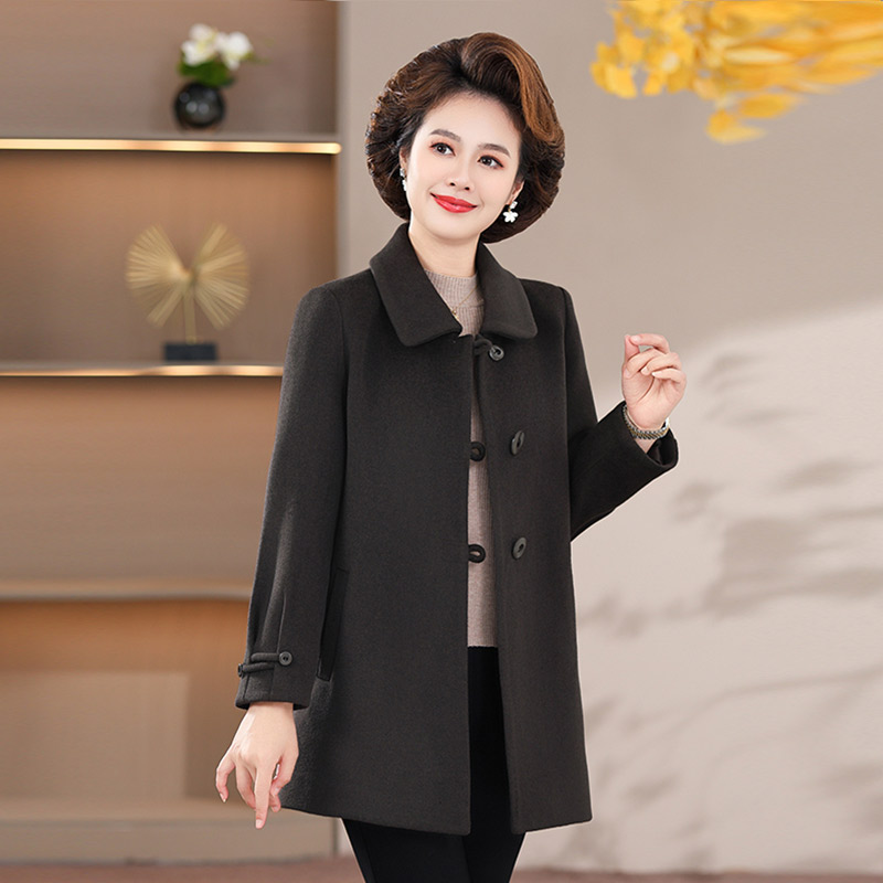 13782547.妈妈装高级感翻领纯色呢子外套JBS4698