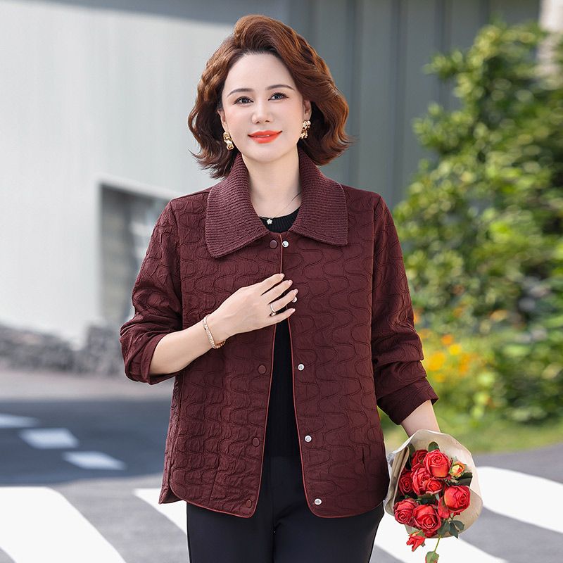 13782533.妈妈装翻领时尚提花高级感外套J8HXH608