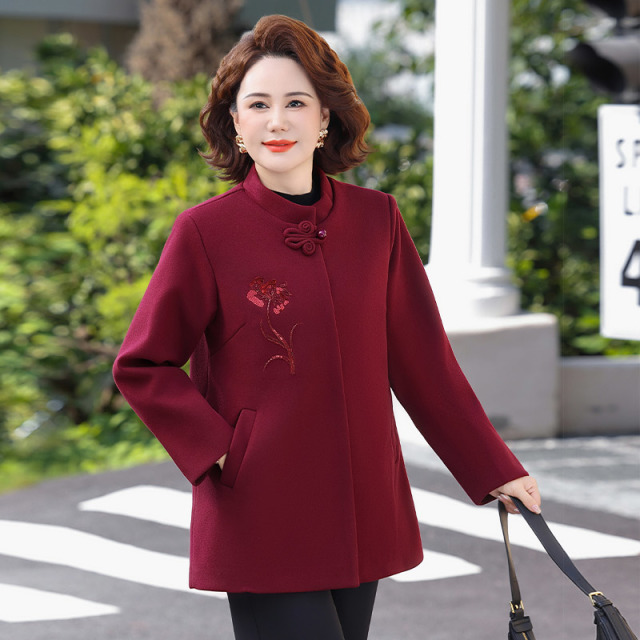 13782555.妈妈装中式国风绣花高级感呢子外套J8HXH603