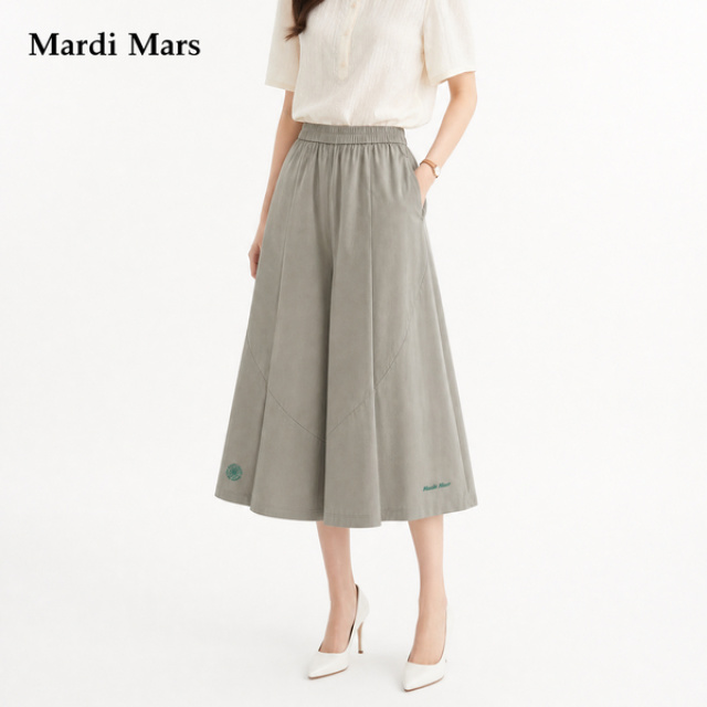 13785526.Mardi.Mars潮牌女士字母印花裙裤宽松小众设计感垂感慵懒风中裤