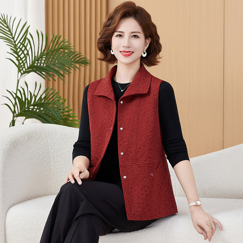 13785307.妈妈装高级感提花时尚马甲Q8HMJ693