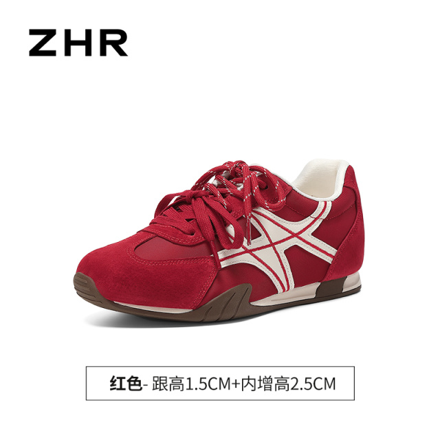 13785023.【ZHR则则】阿甘鞋圆头系带平底女鞋[雨伞布+头层猪皮+超纤]