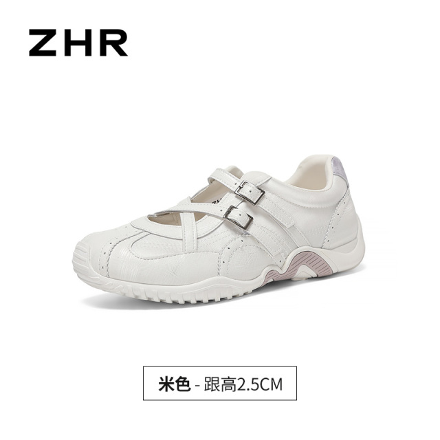 13835517.【ZHR则则】运动玛丽珍鞋圆头搭扣厚底女鞋[猪皮软垫]