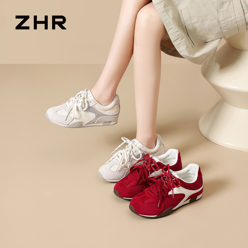 13785048.【ZHR则则】阿甘鞋圆头系带厚底女鞋[雨伞布+头层猪皮+超纤]