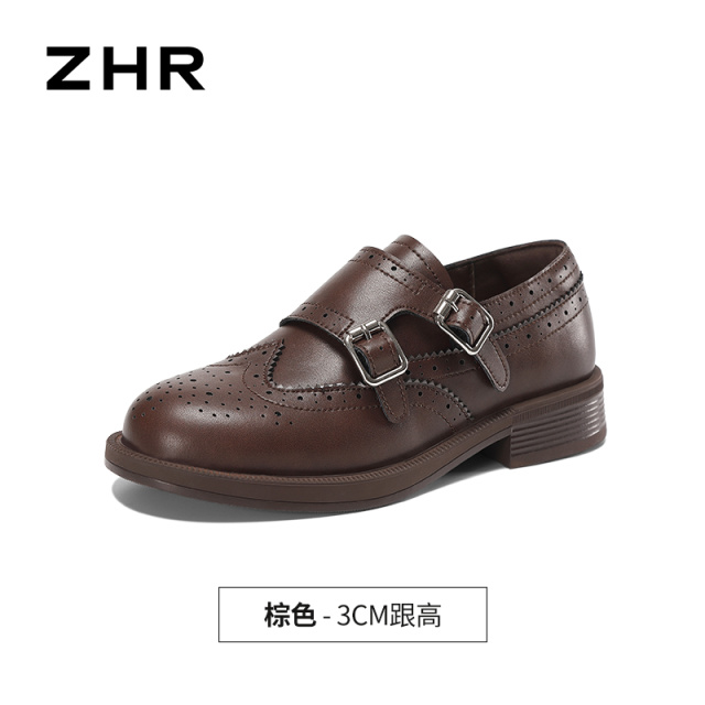 13785045.【ZHR则则】深口单鞋圆头搭扣厚底女鞋[超纤]