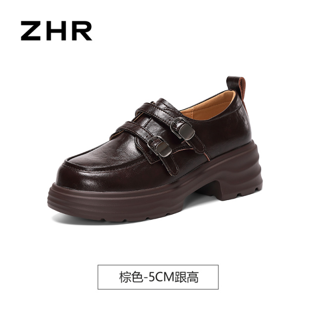 13785026.【ZHR则则】深口单鞋圆头搭扣厚底女鞋[超纤]