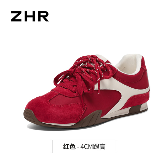13785048.【ZHR则则】阿甘鞋圆头系带厚底女鞋[雨伞布+头层猪皮+超纤]