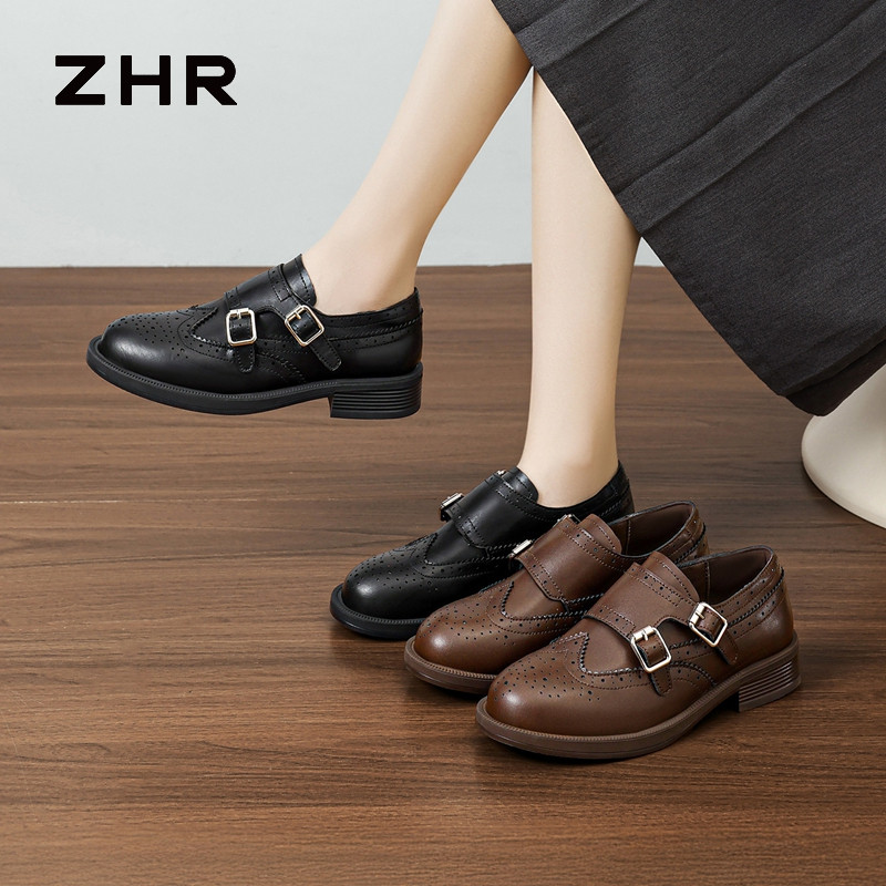 13785045.【ZHR则则】深口单鞋圆头搭扣厚底女鞋[超纤]