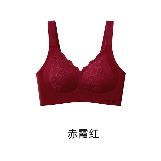 13786022.品彩【国风雅致&浮雕提花】提拉侧收聚拢有型固定杯内衣
