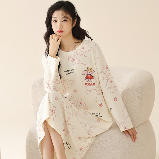 13787549.品彩【卡通可爱】舒适自在少女居家长裙可外穿11837