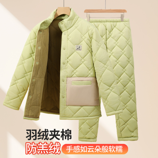 13786846.【巨暖小火炉 三层加厚夹棉】冬睡衣女加绒加厚保暖家居服可外穿