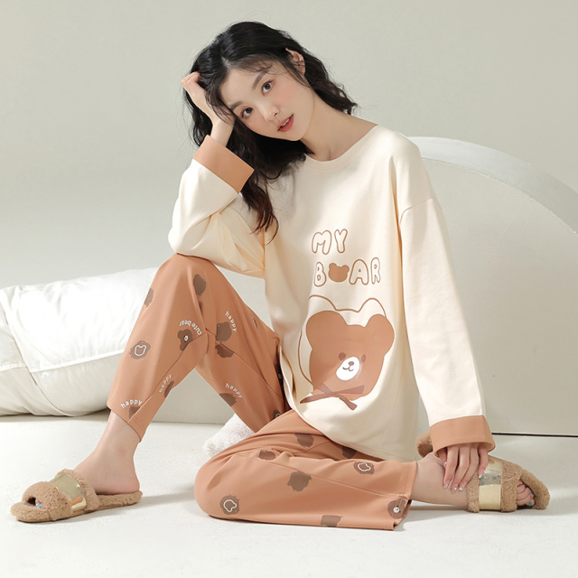 13787510.品彩【舒适系列,享受居家生活】韩系时尚少女家居服长袖长裤套装23605