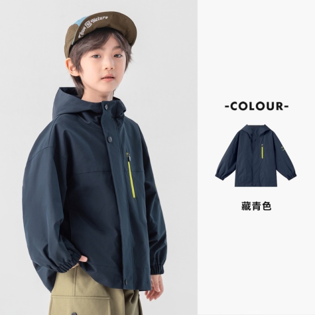 13789135.男童三防外套春秋薄绒户外登山软壳保暖上衣运动休闲儿童连帽夹克