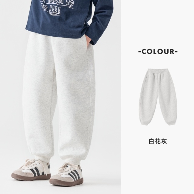 13789122.男童卫裤子春秋款简约三针五线运动束脚裤儿童日常舒适百搭休闲裤