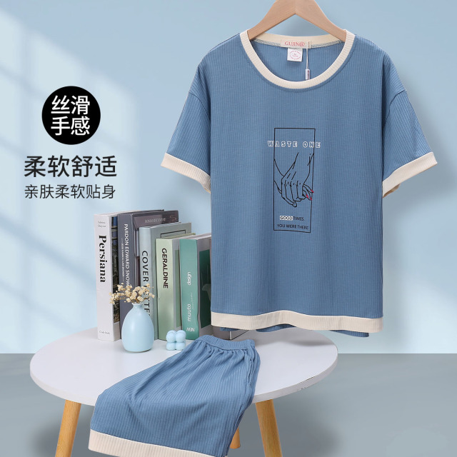 13791840.睡衣女春夏季高级感女士家居服女短袖圆领套装可外穿