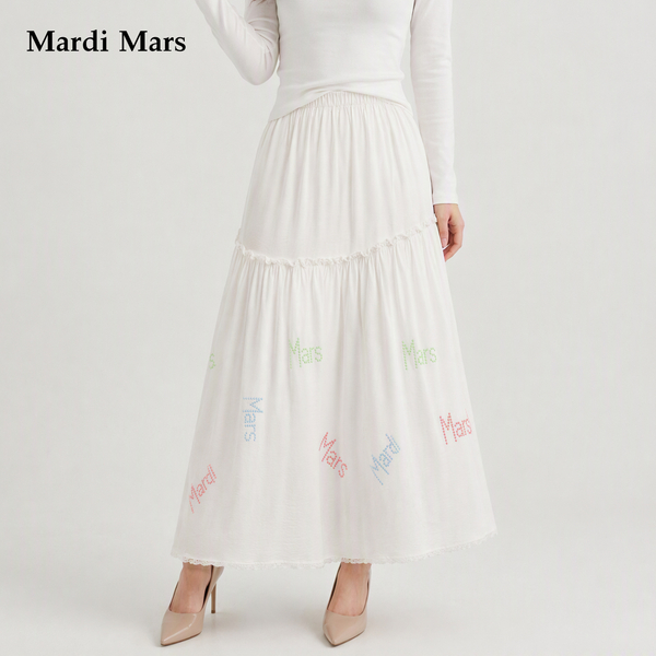 13793669.Mardi.Mars潮牌女士韩系甜美风彩色字母印花半身裙显瘦百搭上衣