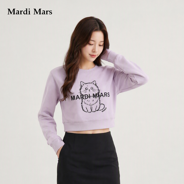 13798329.Mardi.Mars潮牌女士韩系可爱风猫咪印花卫衣减龄显瘦百搭上衣