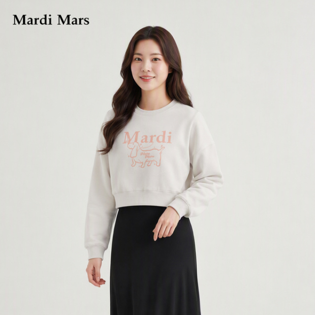 13798326.Mardi.Mars潮牌女士韩系萌趣风圆领短款卫衣图案印花上衣显瘦百搭