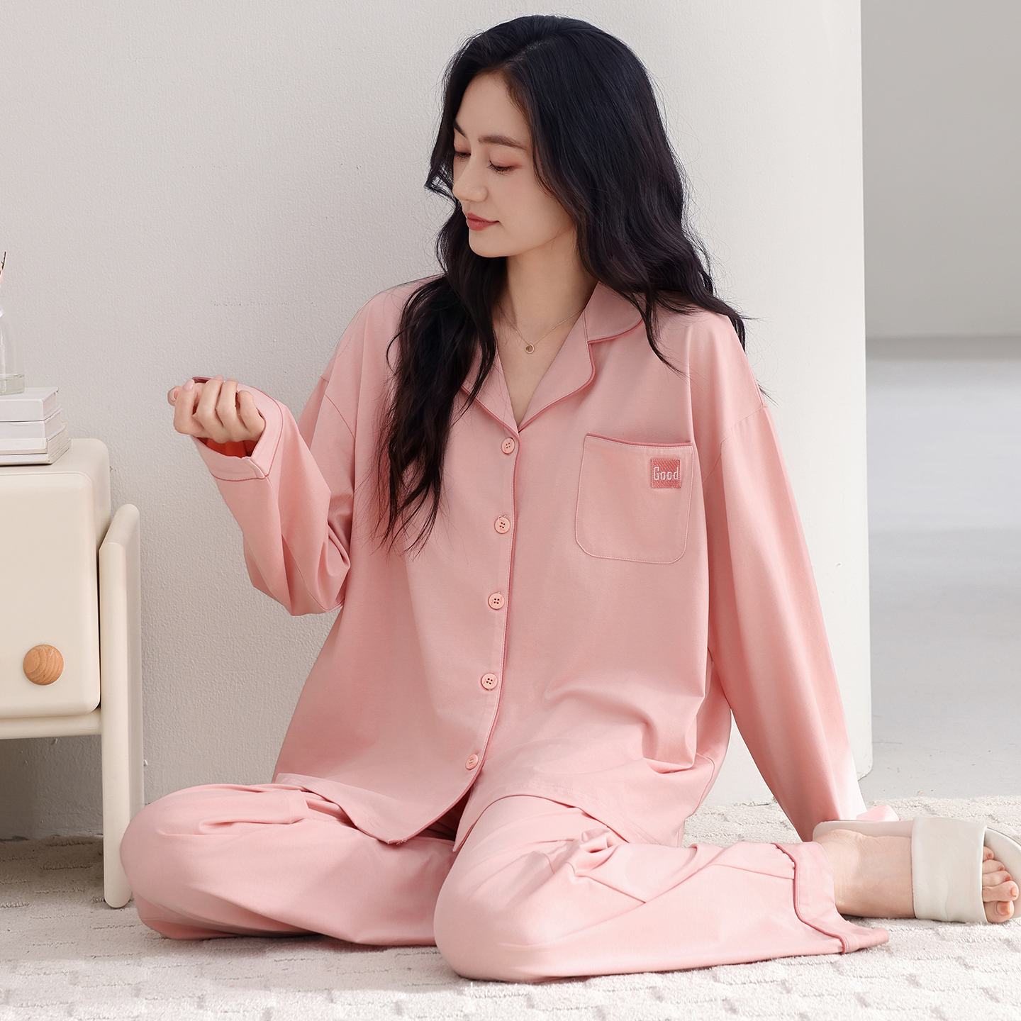 13798489.猫人睡衣高级感秋季纯棉女士套装长袖长裤软和家居服