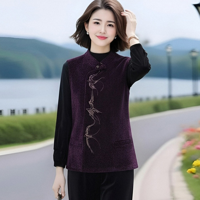 13800232.妈妈装中式高级感刺绣马甲Q8HYS6307