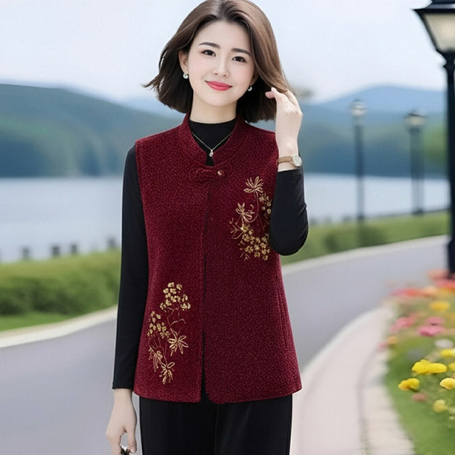 13800231.妈妈装中式高级感刺绣马甲Q8HYS6306