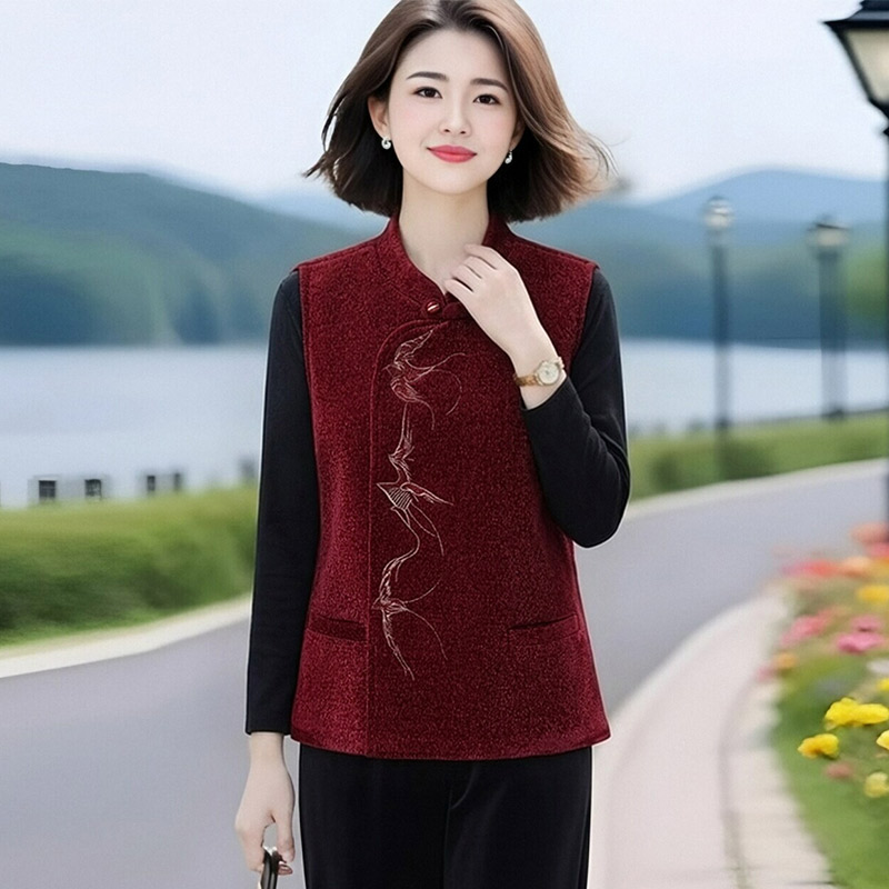 13800232.妈妈装中式高级感刺绣马甲Q8HYS6307