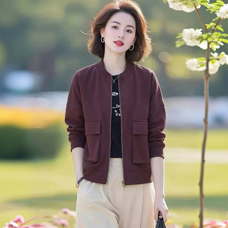 13800309.妈妈装休闲设计感纯色洋气外套Q8HHL2617