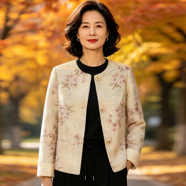 13802208.妈妈装中式国风印花高级感时尚外套J8HYM8811
