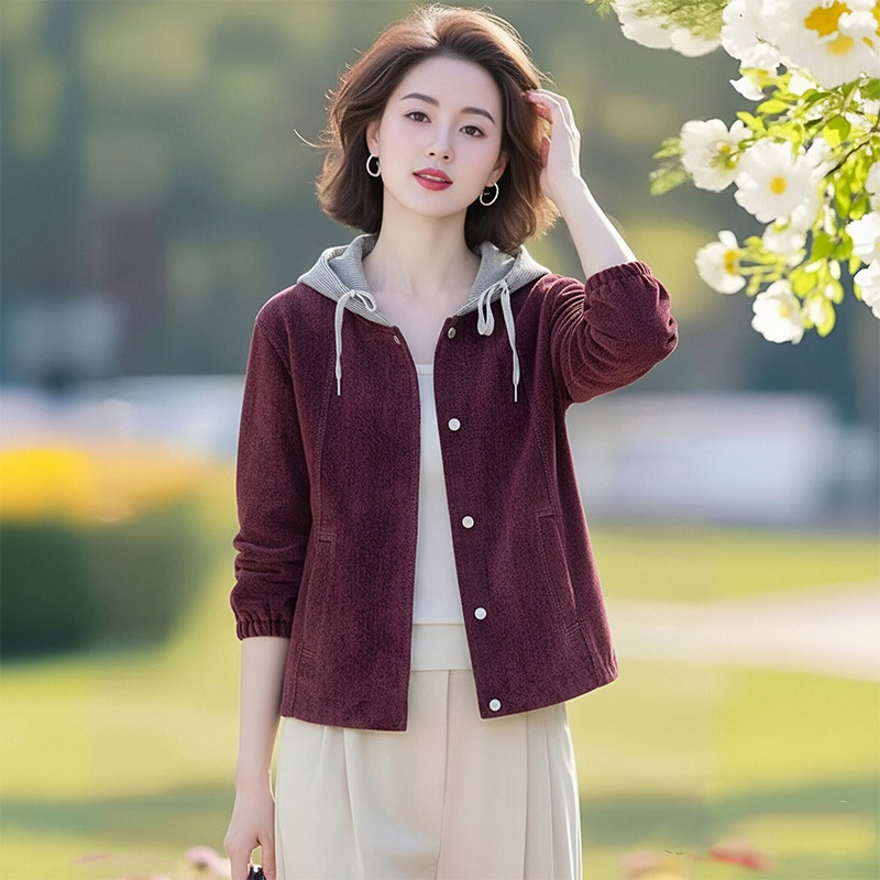 13802244.妈妈装休闲连帽牛仔时尚外套J8HWY9913