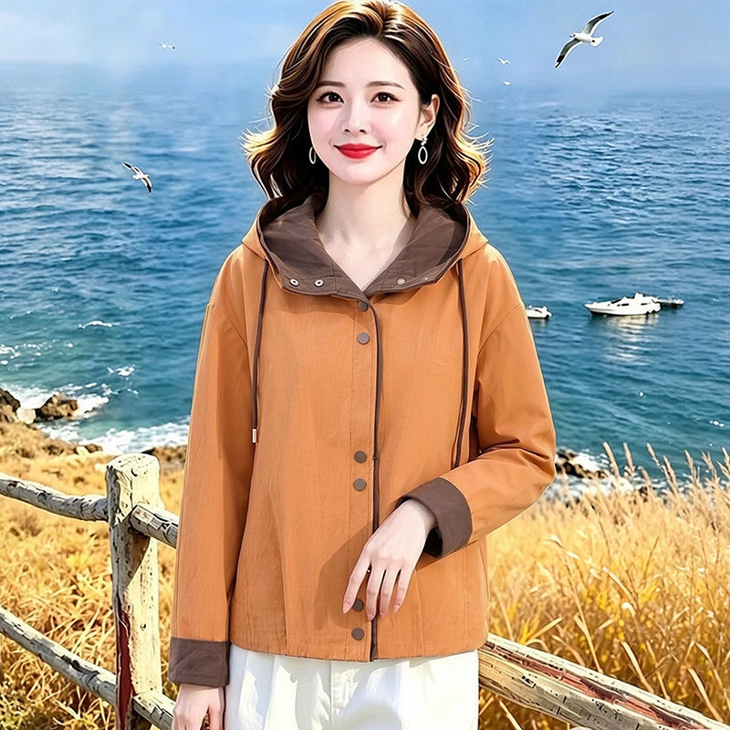 13802212.妈妈装休闲连帽时尚夹克外套J8HYM8652