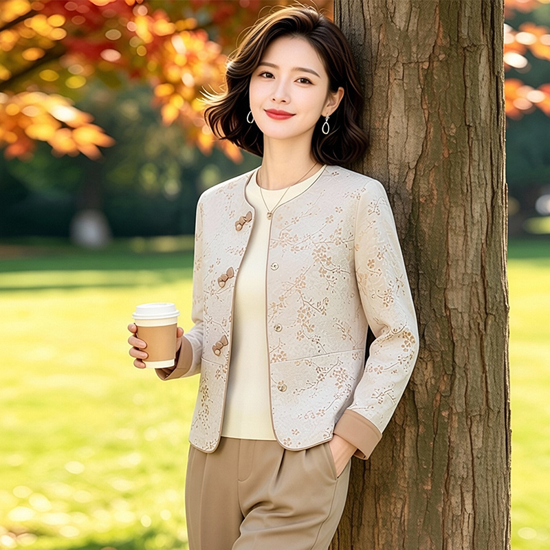 13802206.妈妈装中式国风印花高级感时尚外套J8HYM8813