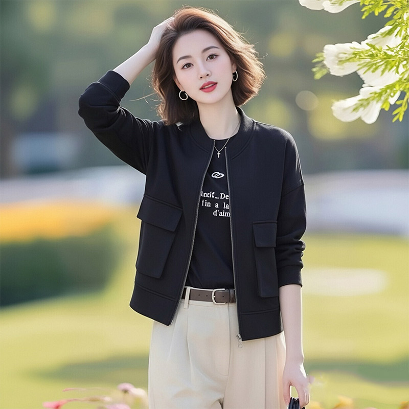 13802252.妈妈装休闲设计感纯色洋气外套J8HHL2617