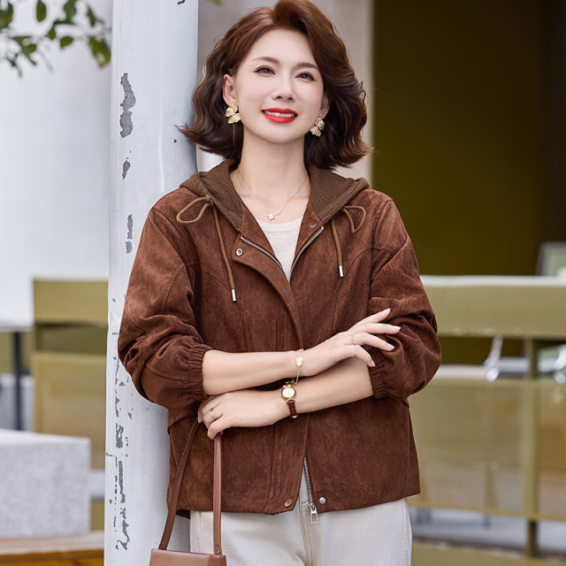 13802175.妈妈装高级感休闲连帽时尚外套J8HDE2656
