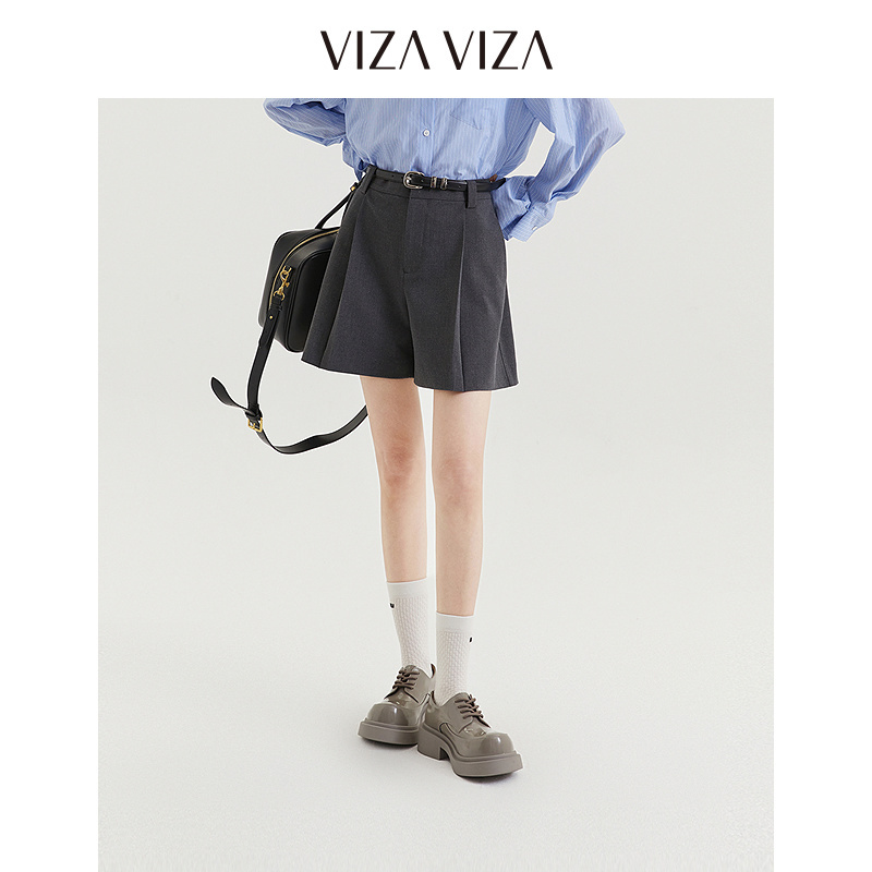 13804846.VIZA VIZA 宽松直筒短裤百搭休闲裤