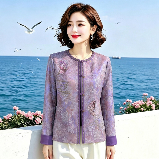 13812191.妈妈装高级感重工刺绣印花外套J8HYM8822