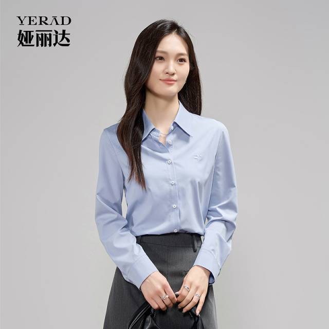 13810323.【娅丽达】惬意日常高级感衬衫女简约百搭衬衣女上衣