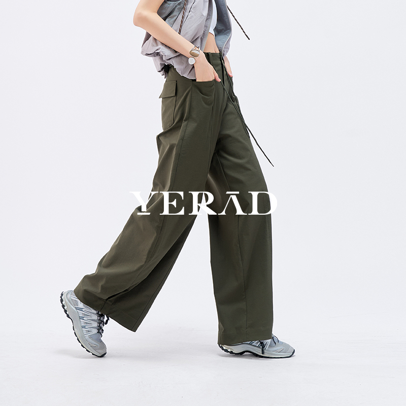 13813192.【娅丽达】松弛感香蕉休闲裤女工装风阔腿裤女宽松显瘦