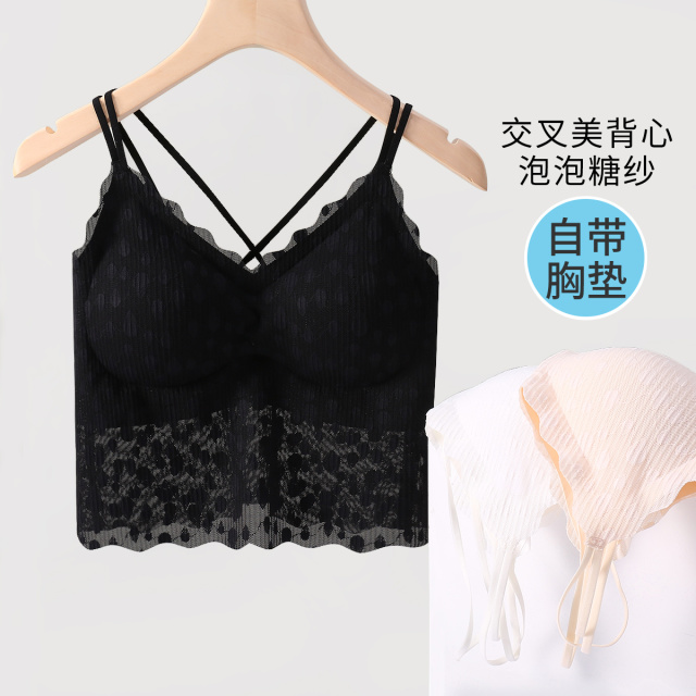 13816156.【法式交叉带背心】小吊带女款春外穿内搭打底上衣美背内衣女吊带