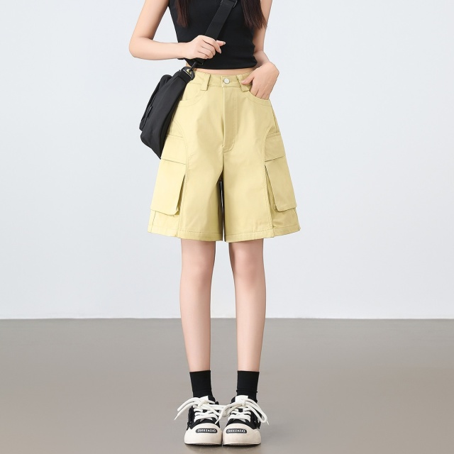 13817304.CHOCOOLATE工装休闲短裤夏季宽松阔腿五分裤女式中裤子