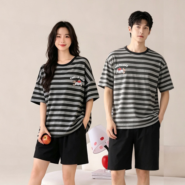 13817621.品彩【高品质.深睡眠】卡通可爱情侣家居服休闲舒适短袖短裤套装91814
