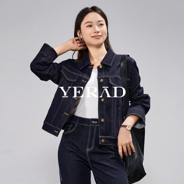 13823350.【娅丽达】时髦精致复古风牛仔外套女休闲百搭上衣女牛仔衣