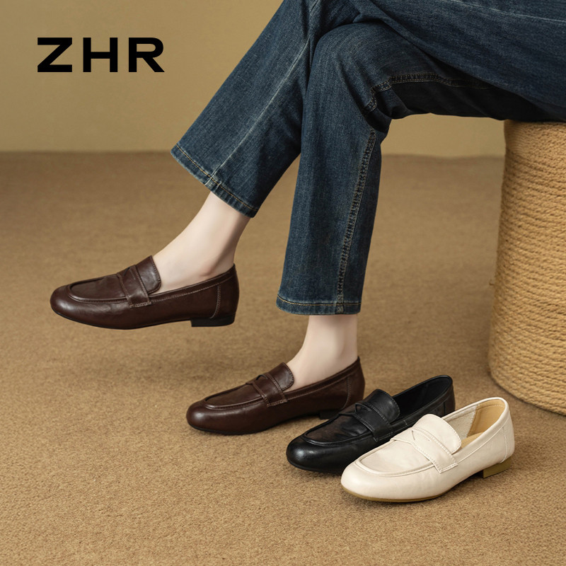 13823031.【ZHR则则】乐福鞋圆头套脚平底女鞋[PU]