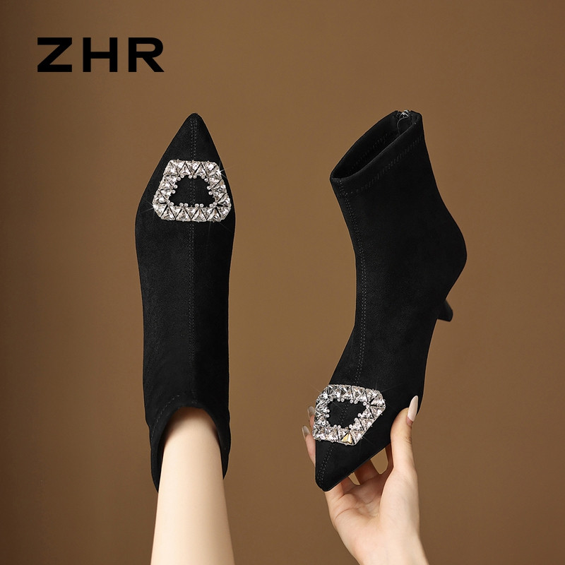 13823530.【ZHR则则】高跟靴尖头套脚细跟女鞋[羊京绒]