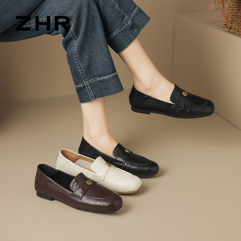 13823521.【ZHR则则】乐福鞋圆头套脚平底女鞋[PU]