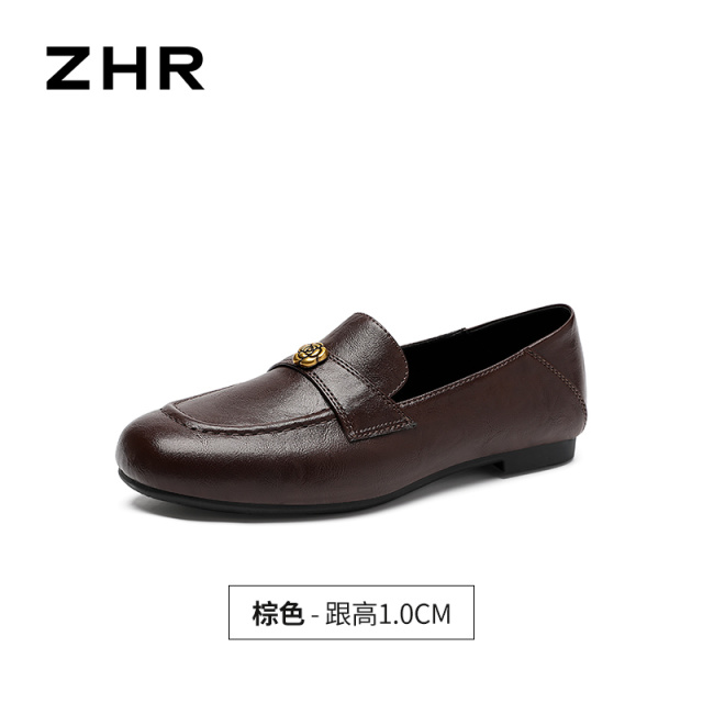 13823521.【ZHR则则】乐福鞋圆头套脚平底女鞋[PU]