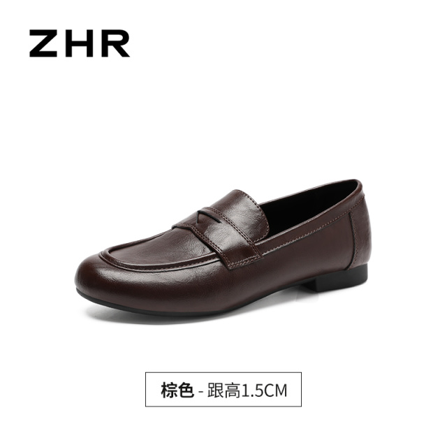 13823031.【ZHR则则】乐福鞋圆头套脚平底女鞋[PU]