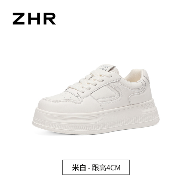 13823040.【ZHR则则】小白鞋圆头系带厚底女鞋[超纤]