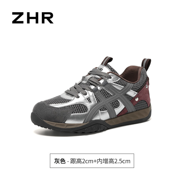 13823011.【ZHR则则】阿甘鞋圆头系带厚底女鞋[超纤+网布+猪巴戈]