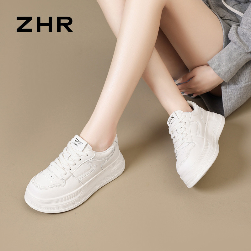 13823040.【ZHR则则】小白鞋圆头系带厚底女鞋[超纤]