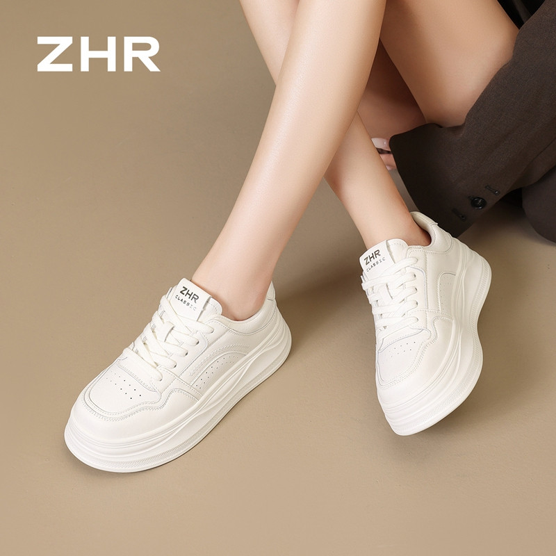 13823043.【ZHR则则】小白鞋圆头系带厚底女鞋[超纤]